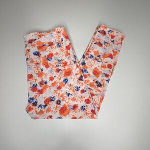 Time and Tru Women's M (8-10) Capri Leggings Pink Floral